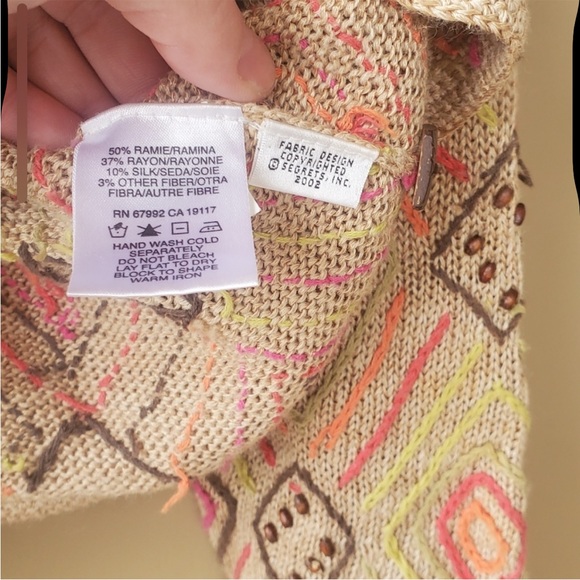 Crocheted Knit Bead Sigrid olsen Sport Cardigan - Picture 8 of 14